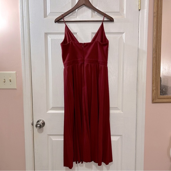 ASOS Spaghetti Strap Dress Pleated Bottom Back Zipper Size 8 NWT - Picture 2 of 7